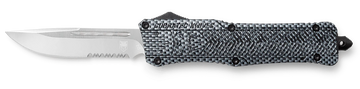 CobraTec Knives CTK-1 Large 3.75" OTF Drop Point Part Serrated D2 Steel Carbon Fiber Aluminum Handle