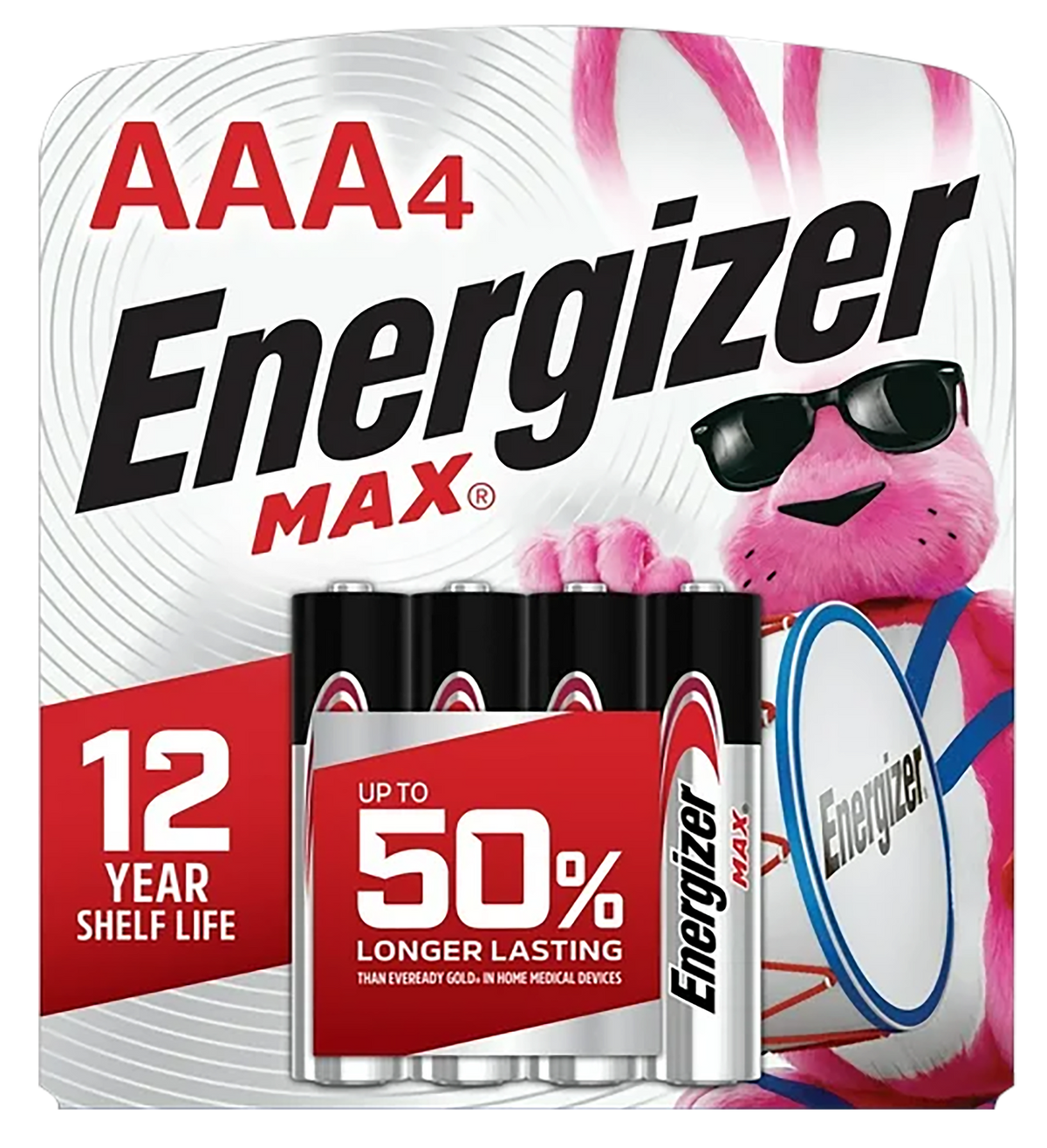 Energizer E92BP4 MAX AAA 1.5V Alkaline Batteries (4-Pack) - Black / Silver