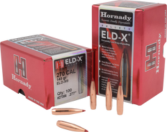 Hornady ELD-X 270 Cal .277 145 gr Reloading Bullets - 100/Box