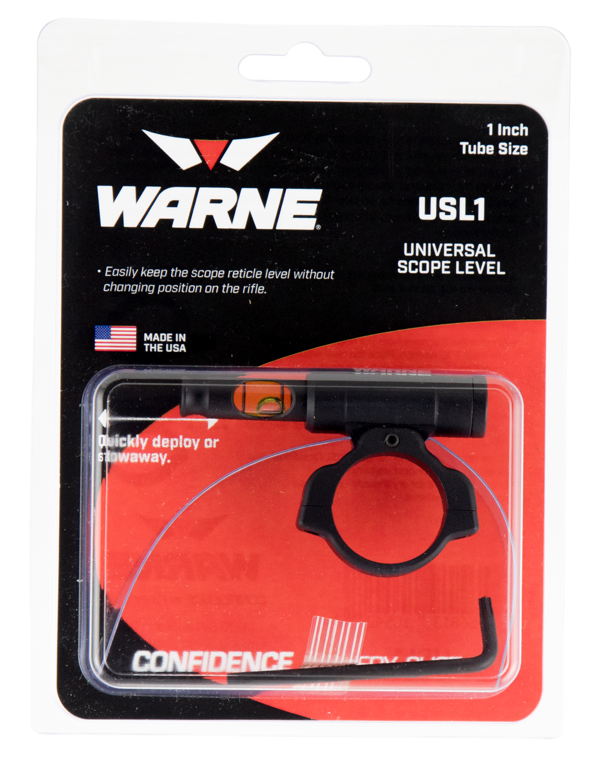 Warne USL1 Universal Scope Level 1" Tube Diameter Aluminum - Matte Black
