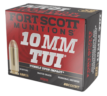 Fort Scott Munitions Tumble Upon Impact (TUI) 10mm Auto 125 gr Solid Copper Spun - Box or Case