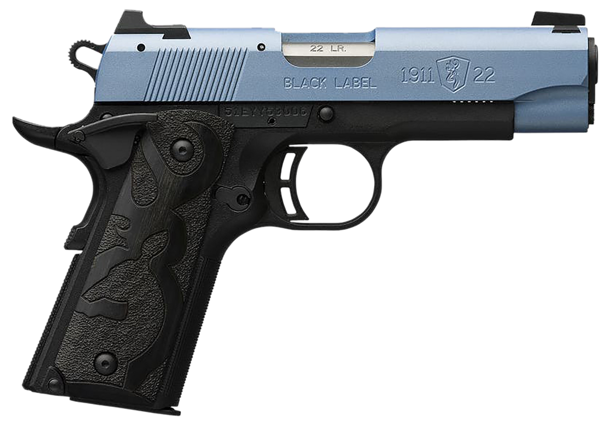 Browning 1911 Black Label Compact 22 LR 3.63" 10+1 Semi-Auto Pistol - Polar Blue Cerakote