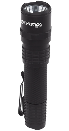Nightstick USB-320 USB Rechargeable EDC Flashlight 320 Lumens White LED Black Anodized