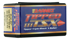 Barnes Bullets Tipped TSX .257 100gr TTSX Boat Tail Reloading Bullets - 50/Box