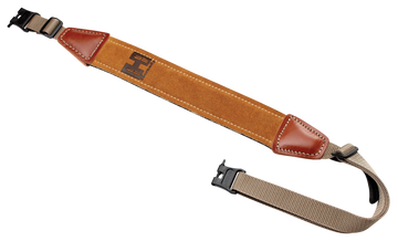 Hornady Universal Rifle Sling Brown Leather & Nylon with Swivels - 99107