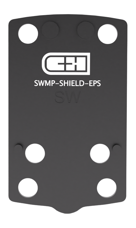 C&H Precision SWMPSHIELDEPS S&W M&P 2.0 Shield Optic Adapter Plate - Holosun EPS/EPS Carry Footprint - Black Anodized