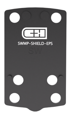 C&H Precision SWMPSHIELDEPS S&W M&P 2.0 Shield Optic Adapter Plate - Holosun EPS/EPS Carry Footprint - Black Anodized