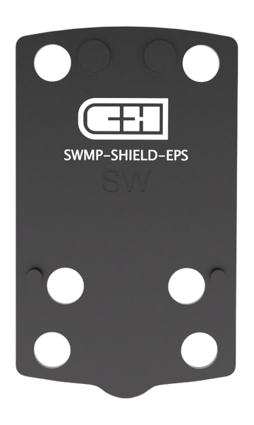 C&H Precision SWMPSHIELDEPS S&W M&P 2.0 Shield Optic Adapter Plate - Holosun EPS/EPS Carry Footprint - Black Anodized
