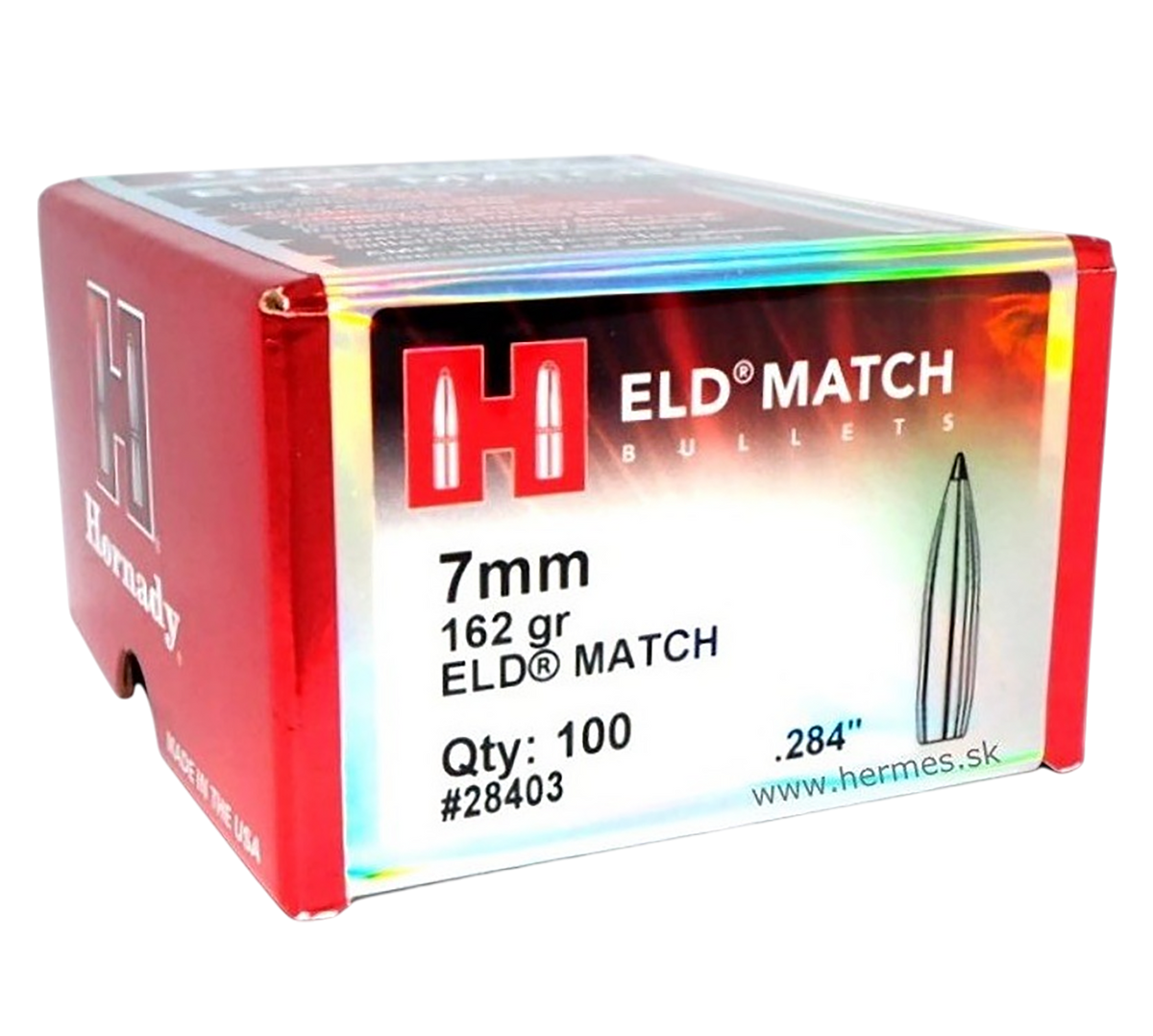 Hornady ELD Match 7mm .284 162 gr Reloading Bullets - 100/Box