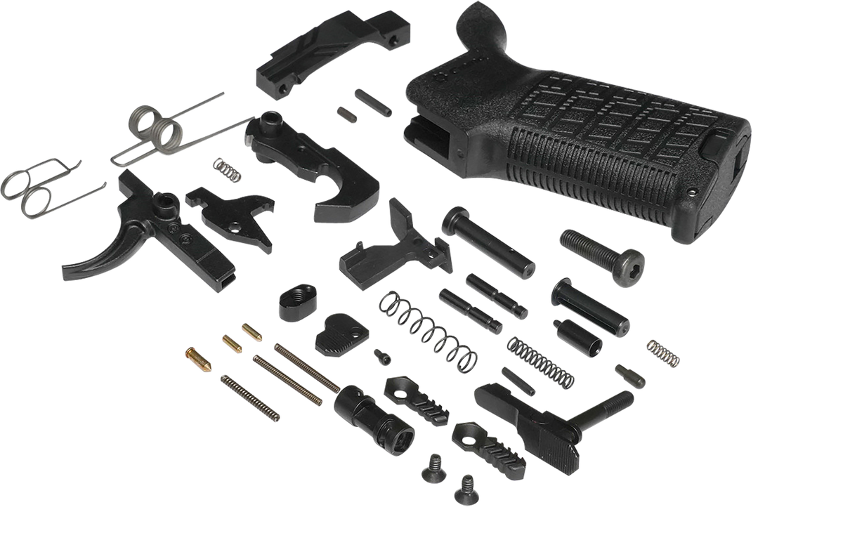 CMMG Zeroed AR-15 Lower Parts Kit Black Grip Ambi Safety & Mag Catch Mil-Spec Trigger