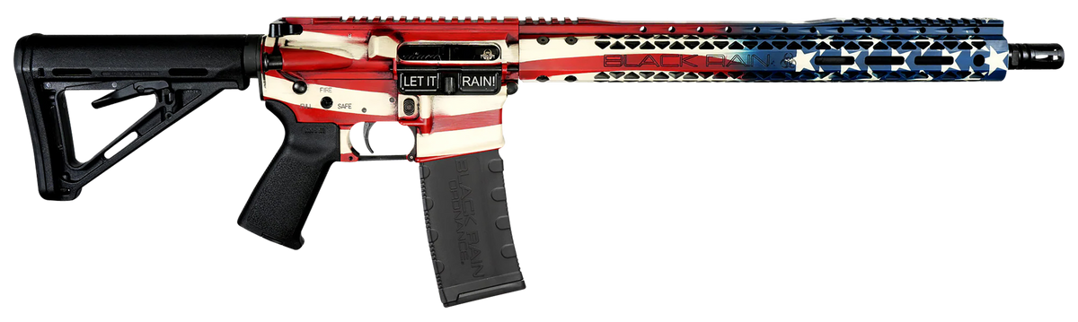 Black Rain Ordnance Spec 15+ Patriot 5.56x45mm NATO 16" 30+1 Semi-Auto AR-15 Rifle - American Flag