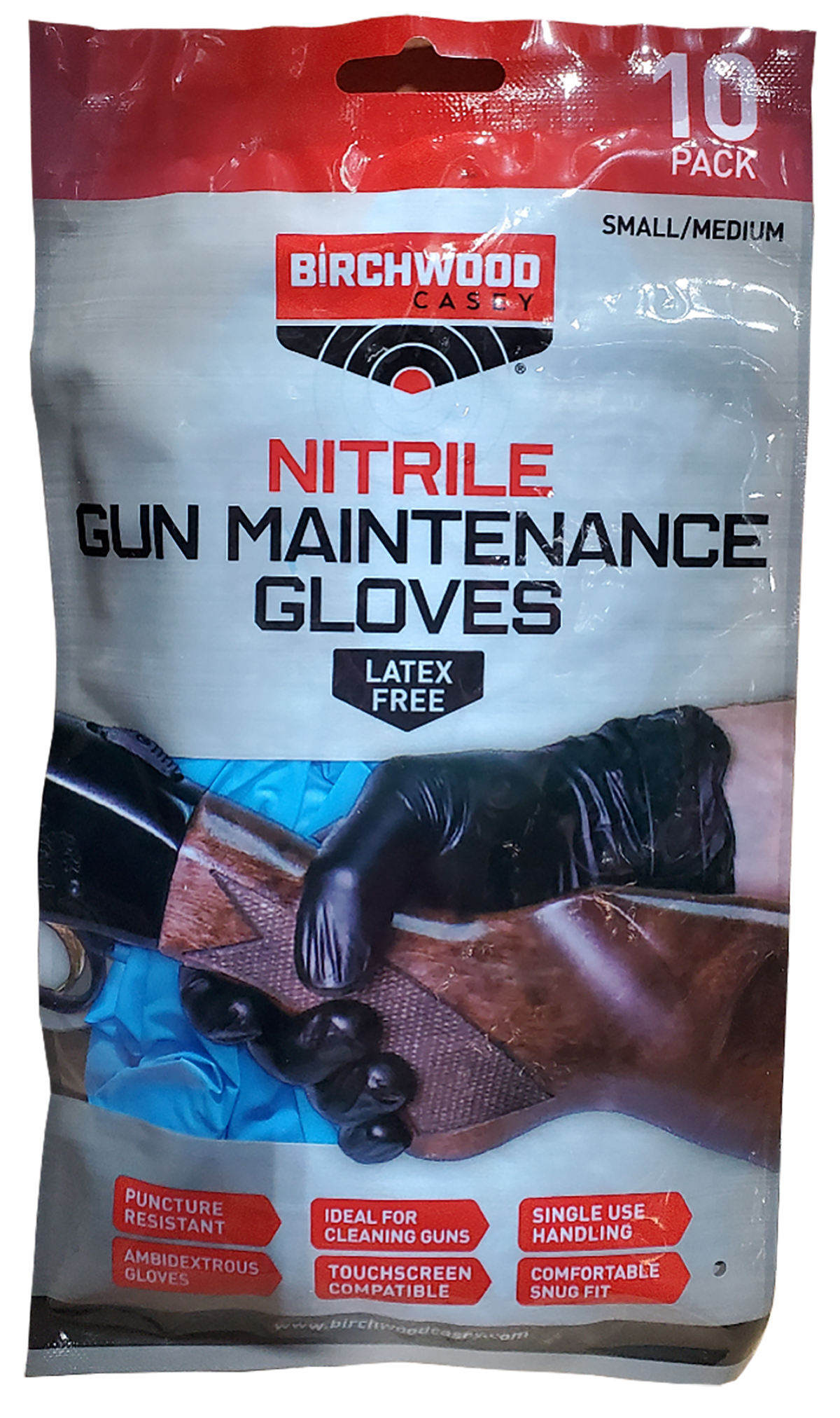 Birchwood Casey NGLVS-L Nitrile Gun Maintenance Gloves Black LG/XL 10 Pack