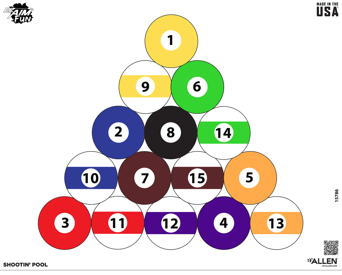 EZ-Aim Shootin' Pool Hanging Paper Target 24x19 Multi-Color 4 Pack