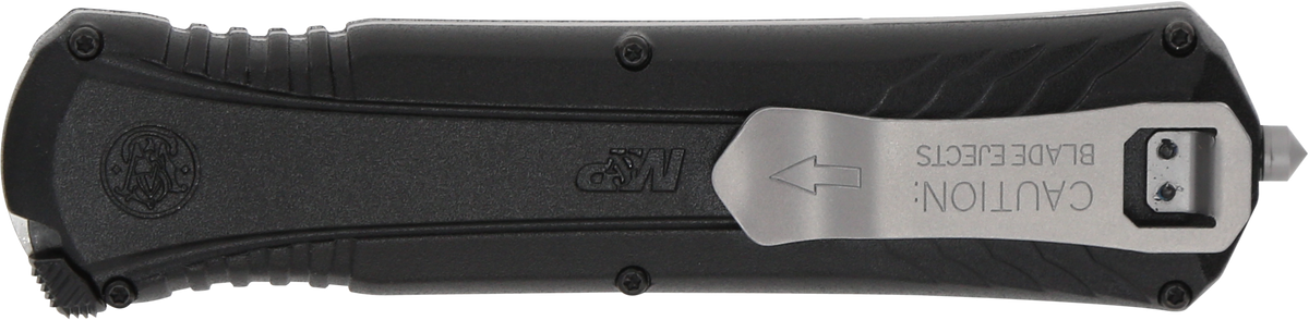 Smith & Wesson Knives M&P 3.50" OTF Dagger AUS-8A Satin Plain Edge Black Handle