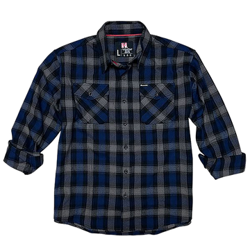 Horizon Design Hornady Gear Flannel Shirt 2XL Navy/Black/Gray Cotton/Polyester Button Up