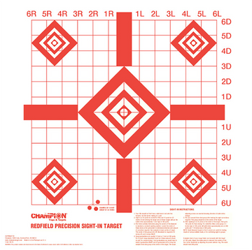 Champion Targets 47387 Redfield Sight-In 5-Diamond Hanging Paper Target 16 x 16 100 Pack