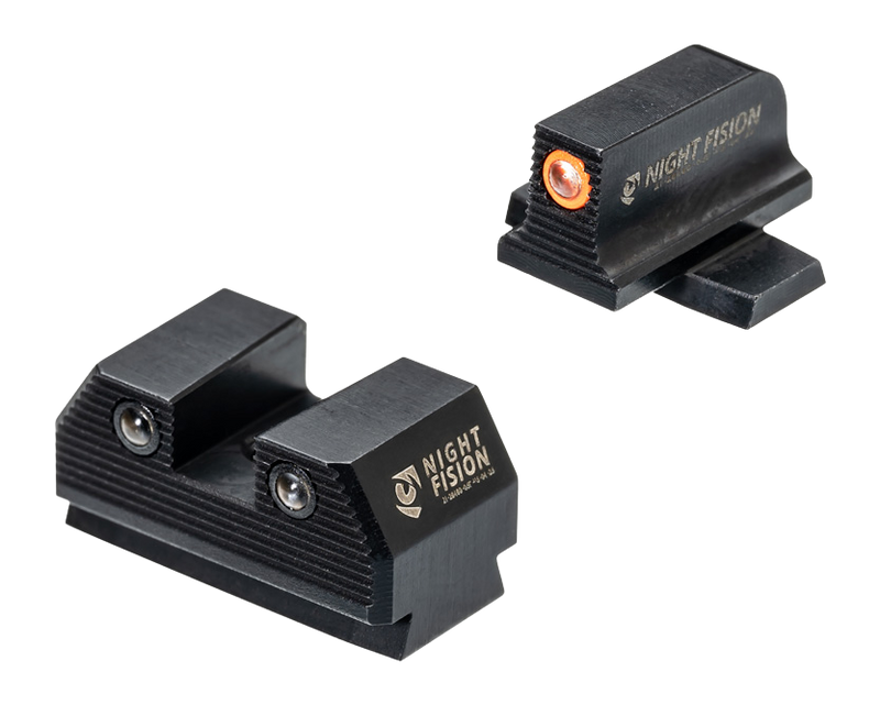 Night Fision SIG180240238OGZG Night Sight Set for SIG Sauer P365 - Orange Outline Green Tritium Front / Green Tritium Rear