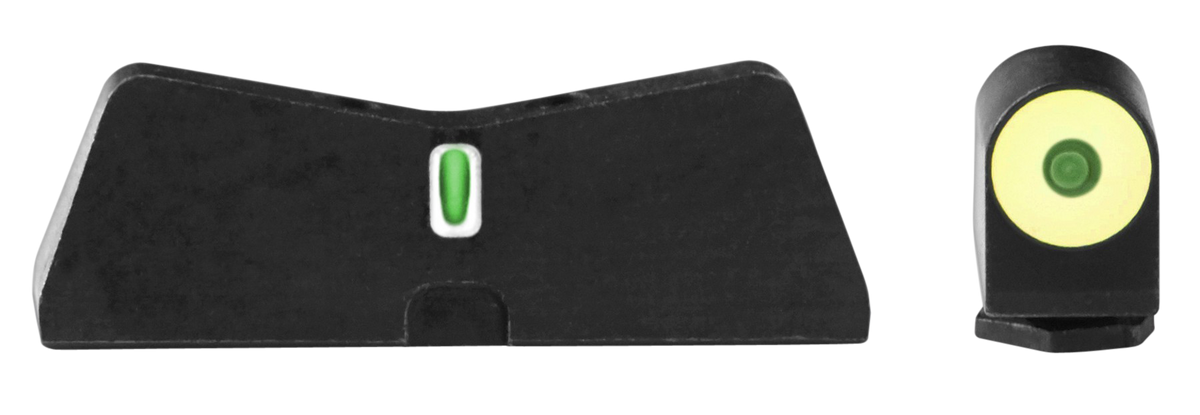 XS Sights DXT2 Big Dot Night Sights for Glock 26 Gen1-5 - Green Tritium Yellow Outline Front / White Outline Rear