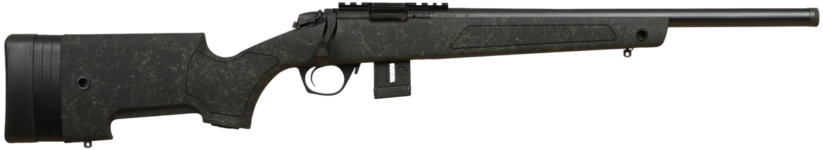 Bergara Rifles BMR-X 22 LR 18" 10+1 Bolt-Action Rifle - Blued Heavy Threaded Barrel, Green/Black Synthetic Stock