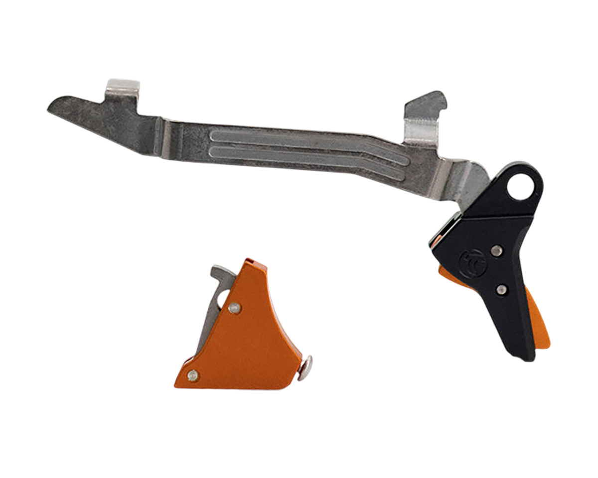 Timney Triggers Alpha Competition 3 lb Drop-In Trigger for Glock Gen5 9mm/.40 S&W - Orange/Nickel