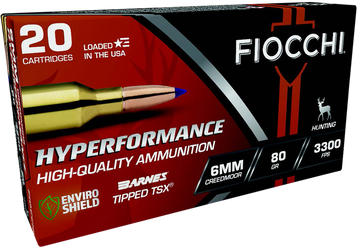 Fiocchi Hyperformance 6mm Creedmoor 80gr Barnes Tipped TSX - Box or Case