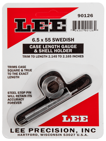 Lee Precision 90126 Case Length Gauge 6.5x55 Swedish w/ Shell Holder