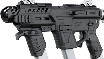 Recover Innovations P-IX+MG Metal Front Guard w/ PG9 Grip & SR20 Stabilizer for Glock - Black