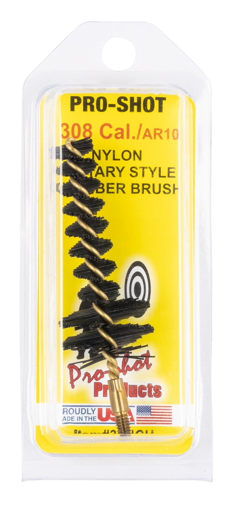 Pro-Shot 30NCH Military Style .308/7.62mm Chamber Brush #8-32 Thread Nylon Bristles Brass Core