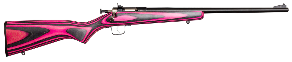 Crickett KSA2225 Youth 22 LR 16.12" 1-Rd Bolt Action Rifle - Pink/Black Laminate Stock