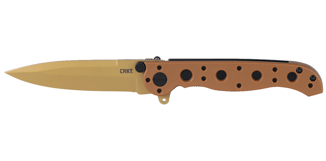 Columbia River M16-01DZ 3.12" Folding Spear Point Plain D2 Steel Desert Tan TiNi GRN Handle