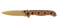 Columbia River M16-01DZ 3.12" Folding Spear Point Plain D2 Steel Desert Tan TiNi GRN Handle