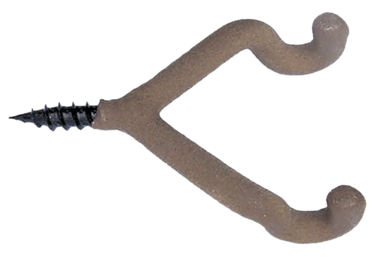 HME Dual Accessory Hook 3 Pack - Rubber Coated Steel Brown