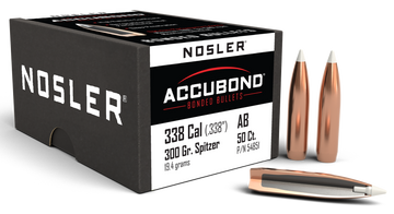 Nosler AccuBond 338 Cal .338 300gr Spitzer Point 50/Box