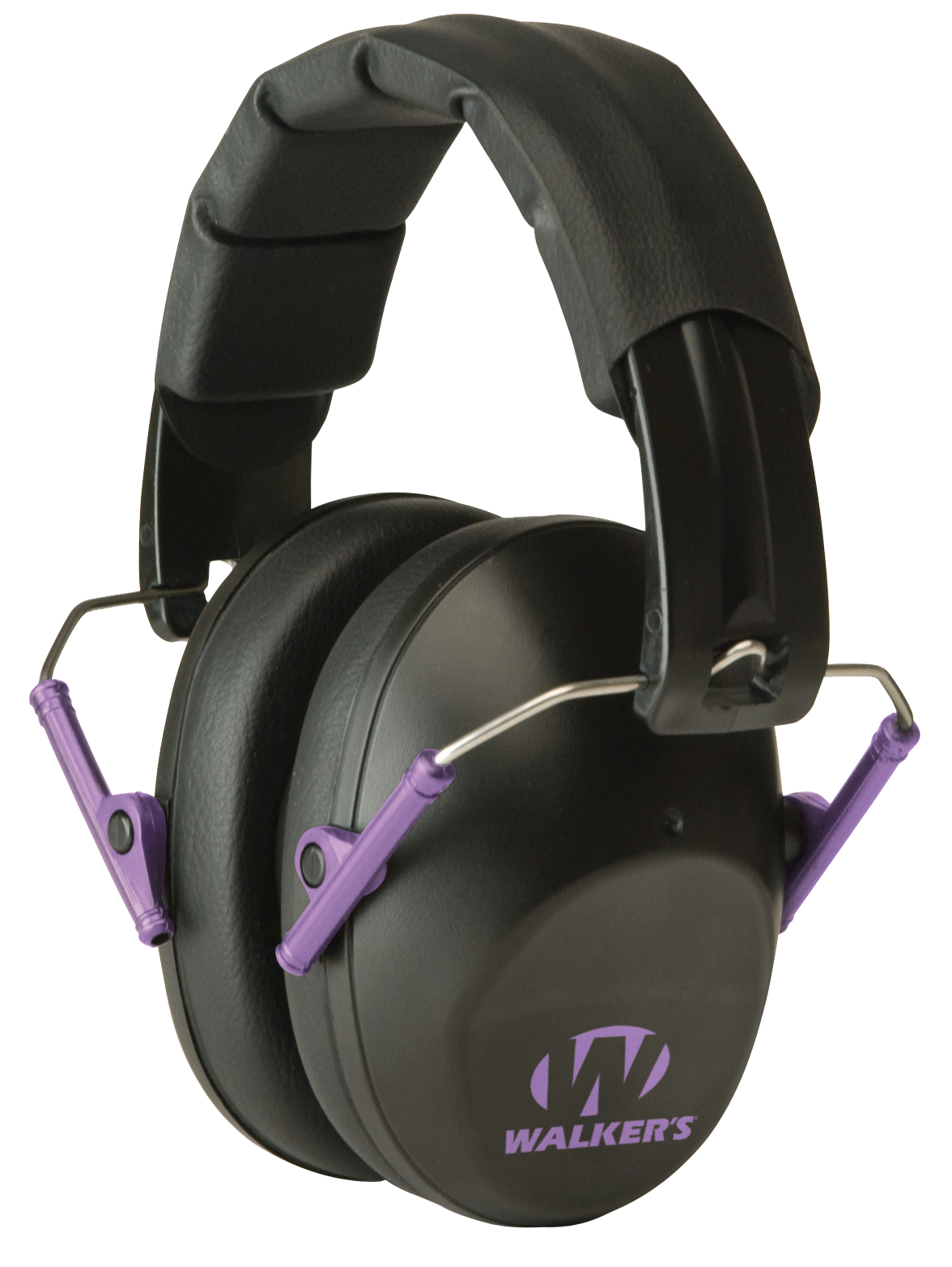 Walkers Game Ear Pro Low Profile Passive Muff 22 dB Over the Head Black/Purple Polymer