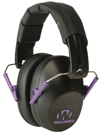 Walkers Game Ear Pro Low Profile Passive Muff 22 dB Over the Head Black/Purple Polymer