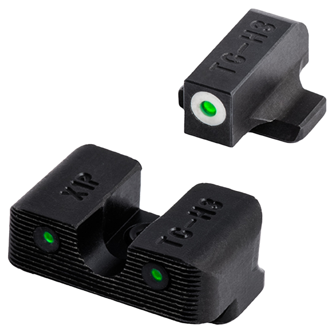 TruGlo Tritium Pro Glock 42/43/43X/48 Night Sight Set - Green Tritium Orange Outline Front