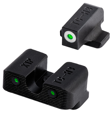 TruGlo Tritium Pro Glock 42/43/43X/48 Night Sight Set - Green Tritium Orange Outline Front