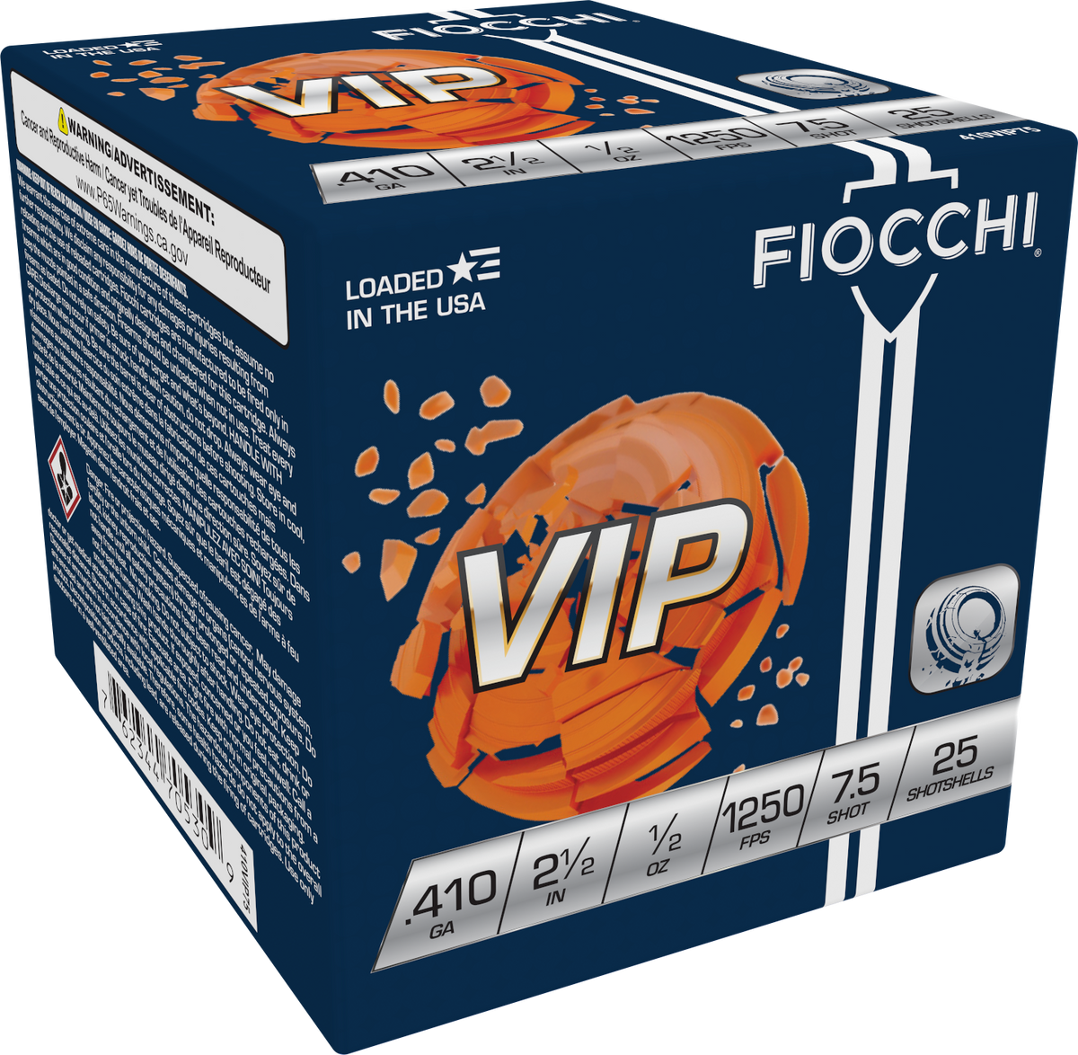 Fiocchi Exacta Target VIP 410 Bore 2.5" 1/2 oz 7.5 Shot 25 Rd - Box or Case
