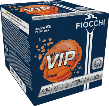Fiocchi Exacta Target VIP 410 Bore 2.5" 1/2 oz 7.5 Shot 25 Rd - Box or Case