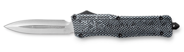 CobraTec Knives CTK-1 Large 3.75" OTF Drop Point Plain D2 Steel Carbon Fiber Aluminum Handle