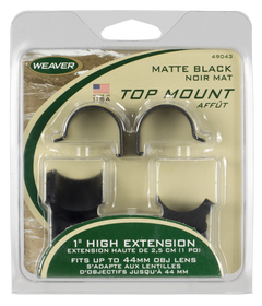Weaver Mounts 49043 Detachable Top Mount Extension Rings 1" High Matte Black