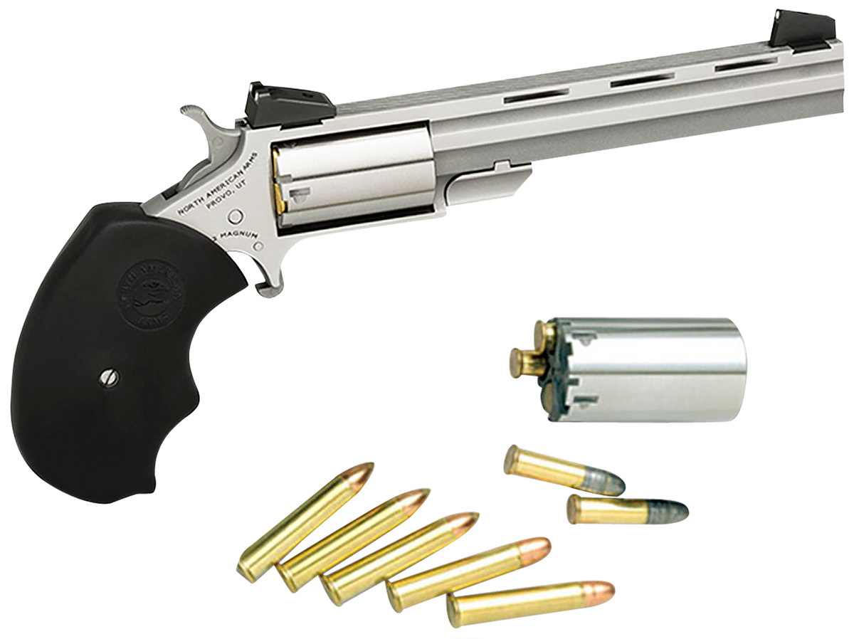 North American Arms Mini-Master 22 LR / 22 WMR 4" 5-Rd SAO Revolver - CA Compliant