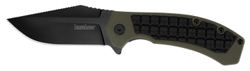 Kershaw Faultline 8760 3" Folding Drop Point Plain 8Cr13MoV Black Oxide Black/OD Green GFN