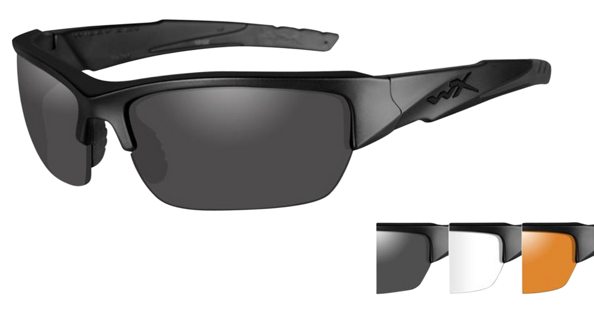 Wiley X Valor CHVAL06 Safety Glasses Matte Black Frame Smoke/Clear/Rust Lenses