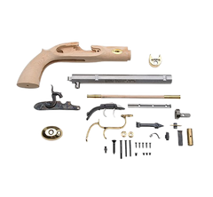 Traditions Trapper 50 Cal Flintlock 9.75" Single Shot Pistol Kit - Blued Octagon Barrel - Unfinished Wood