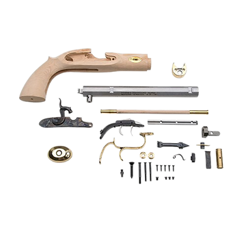 Traditions Trapper 50 Cal Flintlock 9.75" Single Shot Pistol Kit - Blued Octagon Barrel - Unfinished Wood