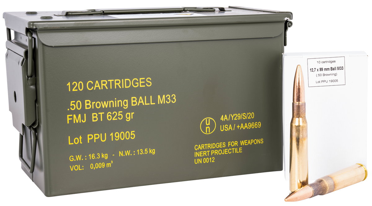 PPU Rangemaster 50 BMG 625gr FMJ 120 Rd Metal Can