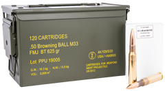 PPU Rangemaster 50 BMG 625gr FMJ 120 Rd Metal Can