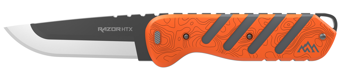 Outdoor Edge Razor HTX 3.50" Fixed Blade Plain 420J2 SS Orange/Gray Handle