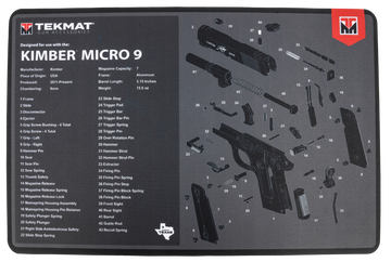 TekMat Kimber Micro 9 Cleaning Mat 11"x17" Black/Gray Rubber
